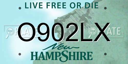 O902LX New Hampshire License Plate