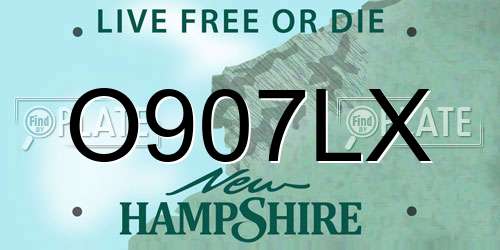 O907LX New Hampshire License Plate
