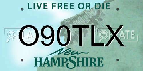O90TLX New Hampshire License Plate