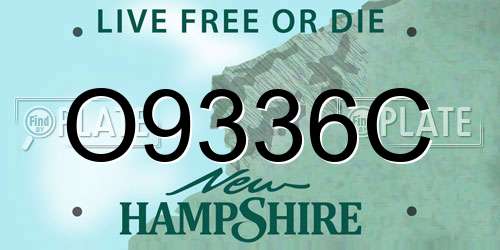 O9336C New Hampshire License Plate