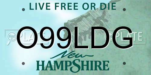 O99LDG New Hampshire License Plate