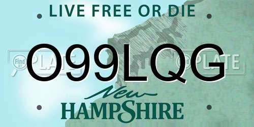 O99LQG New Hampshire License Plate