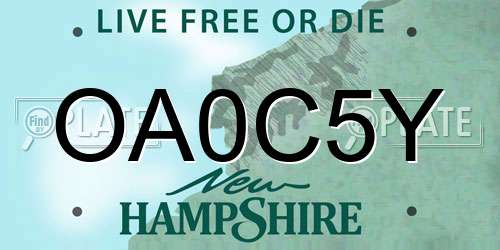 OA0C5Y New Hampshire License Plate