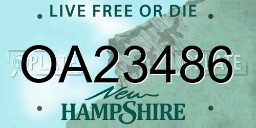 OA23486 New Hampshire License Plate