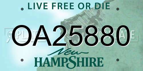 OA25880 New Hampshire License Plate