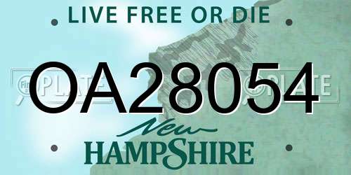 OA28054 New Hampshire License Plate