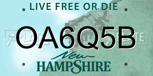 OA6Q5B New Hampshire License Plate