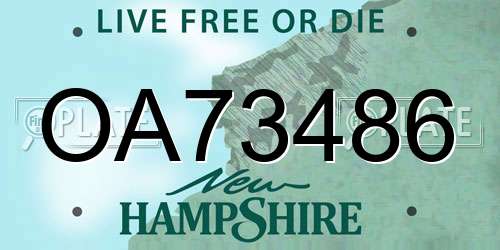 OA73486 New Hampshire License Plate