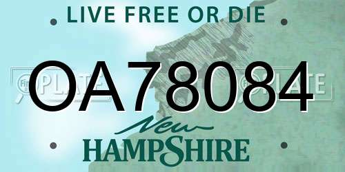 OA78084 New Hampshire License Plate
