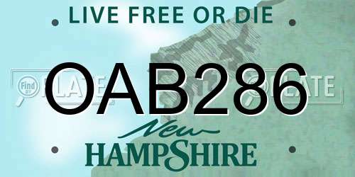 OAB286 New Hampshire License Plate