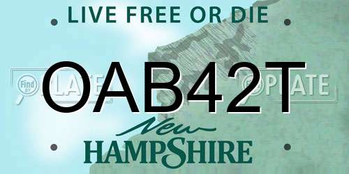 OAB42T New Hampshire License Plate