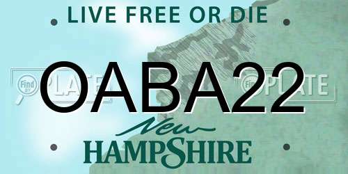OABA22 New Hampshire License Plate