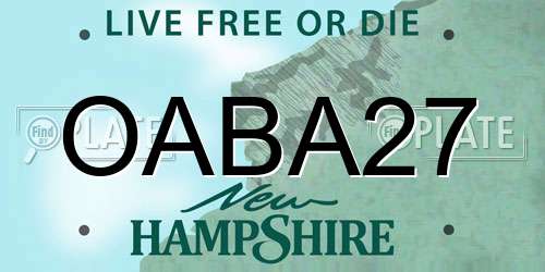 OABA27 New Hampshire License Plate