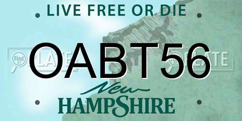 OABT56 New Hampshire License Plate