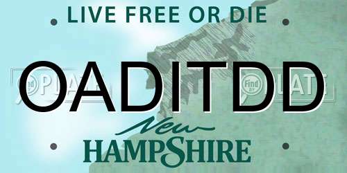 OADITDD New Hampshire License Plate