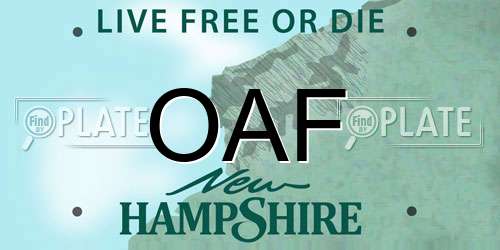 OAF New Hampshire License Plate