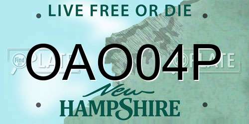OAO04P New Hampshire License Plate