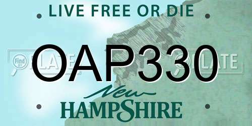 OAP330 New Hampshire License Plate