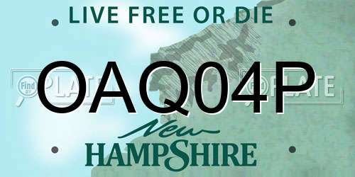 OAQ04P New Hampshire License Plate