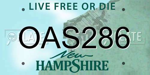 OAS286 New Hampshire License Plate