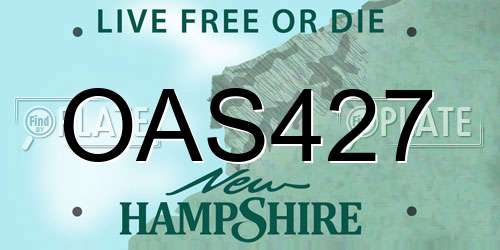 OAS427 New Hampshire License Plate