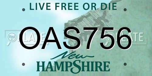 OAS756 New Hampshire License Plate