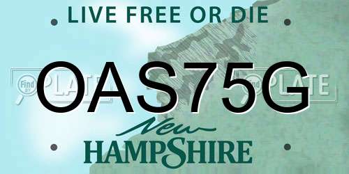 OAS75G New Hampshire License Plate