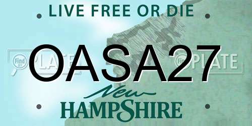 OASA27 New Hampshire License Plate