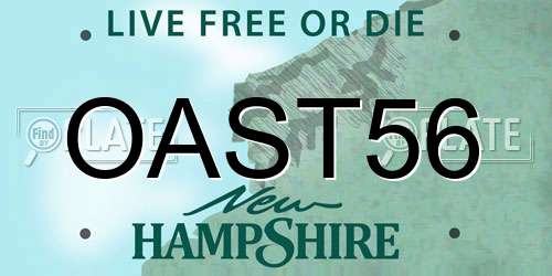OAST56 New Hampshire License Plate