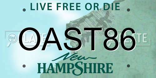 OAST86 New Hampshire License Plate