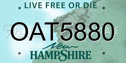 OAT5880 New Hampshire License Plate
