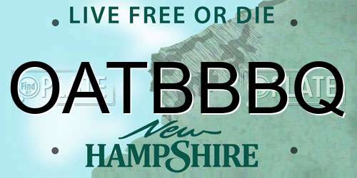 OATBBBQ New Hampshire License Plate