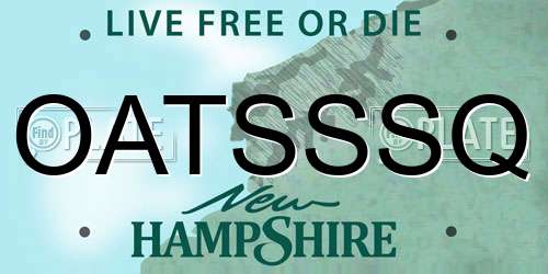 OATSSSQ New Hampshire License Plate