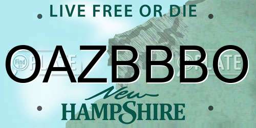 OAZBBBO New Hampshire License Plate