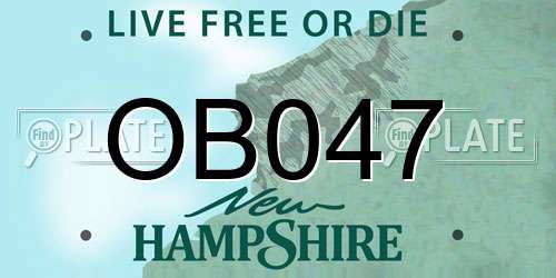 OB047 New Hampshire License Plate