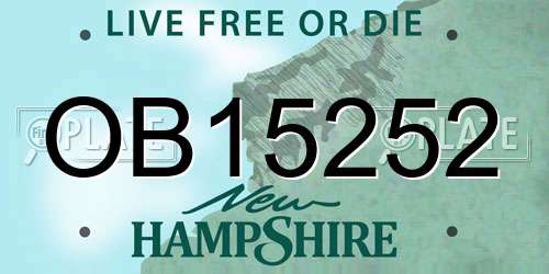 OB15252 New Hampshire License Plate