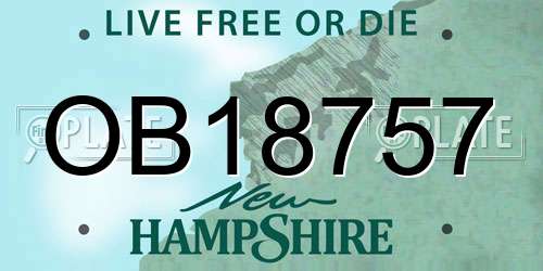 OB18757 New Hampshire License Plate