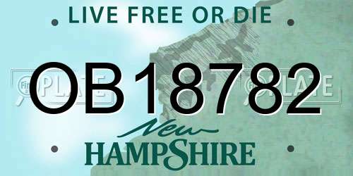 OB18782 New Hampshire License Plate
