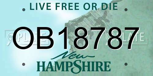OB18787 New Hampshire License Plate
