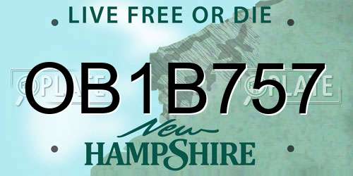 OB1B757 New Hampshire License Plate