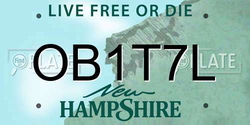 OB1T7L New Hampshire License Plate