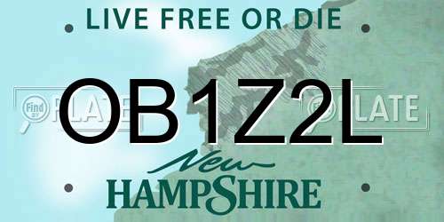 OB1Z2L New Hampshire License Plate