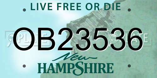 OB23536 New Hampshire License Plate