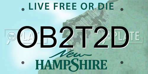 OB2T2D New Hampshire License Plate