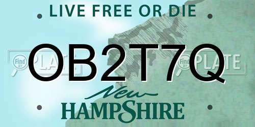 OB2T7Q New Hampshire License Plate