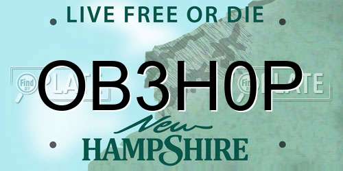 OB3H0P New Hampshire License Plate