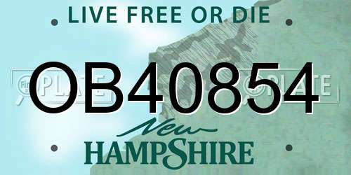 OB40854 New Hampshire License Plate