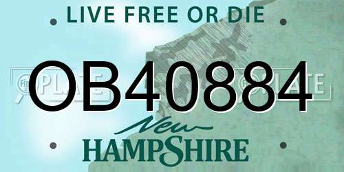 OB40884 New Hampshire License Plate