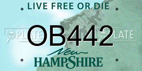 OB442 New Hampshire License Plate