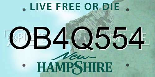 OB4Q554 New Hampshire License Plate